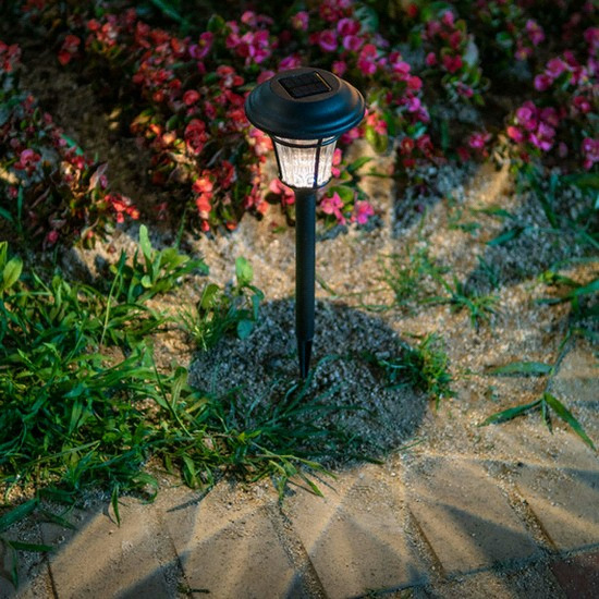 라이트컴 COMS LED 태양광 원형 웜화이트 정원등_이미지