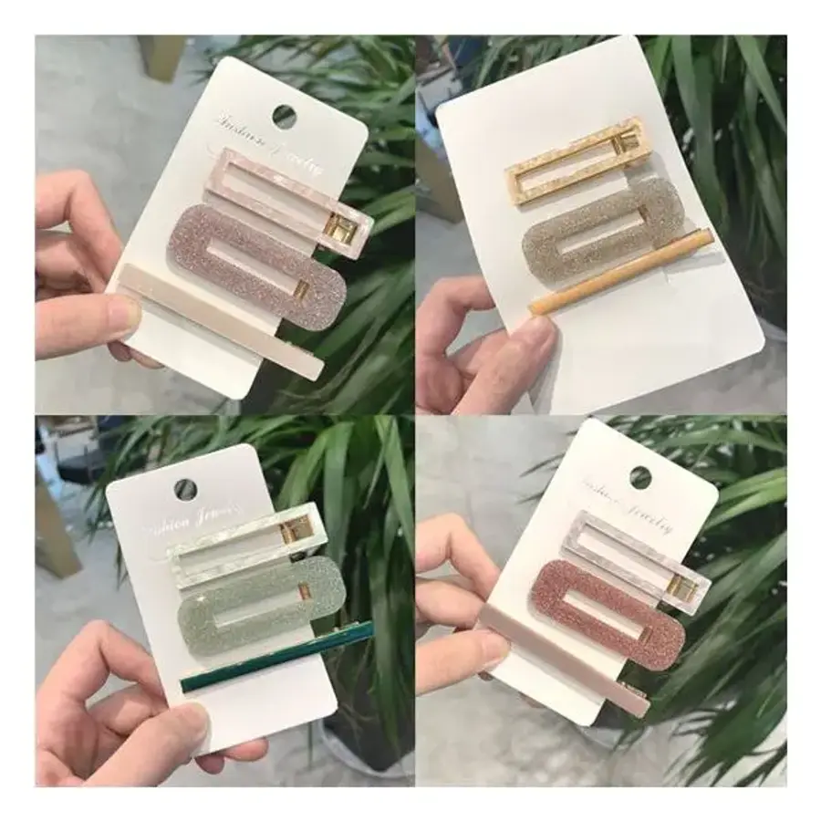 지아네세탁소 3종네모삔 헤어핀 헤어악세사리 198561