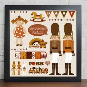 꾸밈 꾸밈  블랙 cy261-장난감 모두 모여라_인테리어액자_이미지