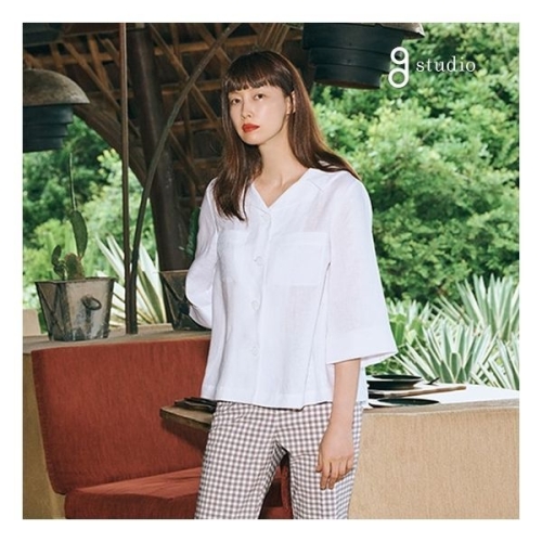 지스튜디오 프렌치린넨100 시그니처 블라우스 844508_이미지