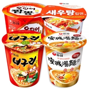농심 오징어짬뽕컵6개 + 새우탕컵6개 + 얼큰한너구리6개 + 안성탕면6개