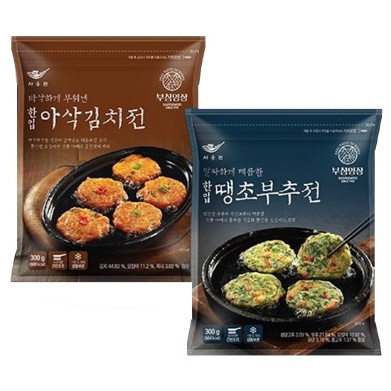 한입아삭김치전 300g+한입땡초부추전 300g