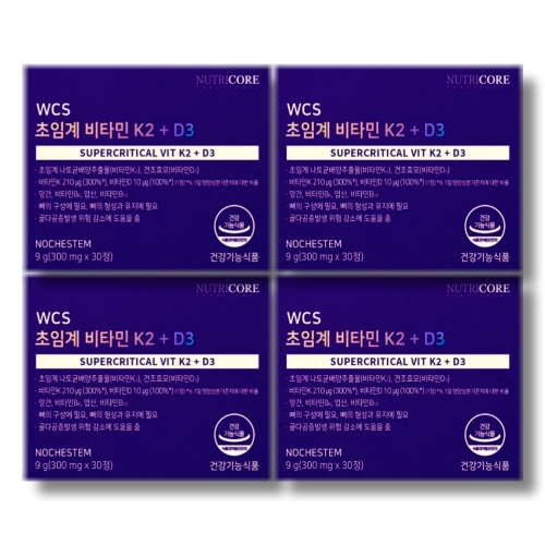 뉴트리코어 WCS 초임계 비타민 K2 + D3 30정 (4개)