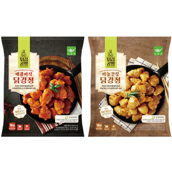 사옹원 튀김공방 매콤바삭닭강정 400g+마늘간장닭강정 400g (1개)