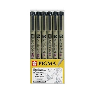 PIGMA MICRON 피그마 블랙 6본 일러스트