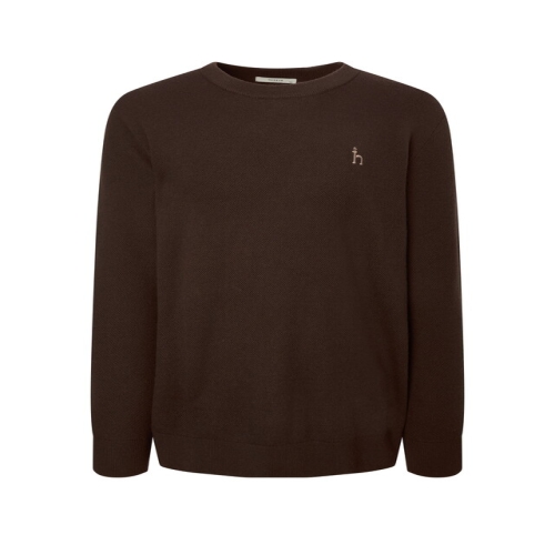 LF 헤지스 남성 모카 울 크루넥 니트_HZSW5D401W2_이미지