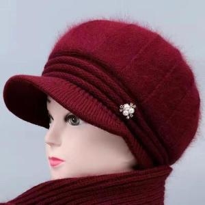 앙고라 앙고라 여자 겨울 중년 여성 방한 털 모자 S8627486_이미지