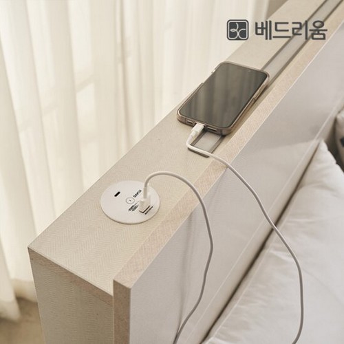 베드리움 레시아 헤링본 호텔형 LED 침대 SS (매트별도)_이미지