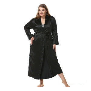  그란데 그랑데 자수커프 실크 슬립 가운 BG-01