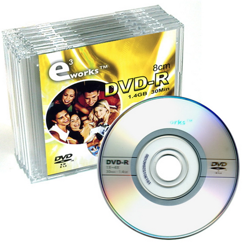 e3works DVD-R 1.4GB 4x 슬림 1장 미니_이미지