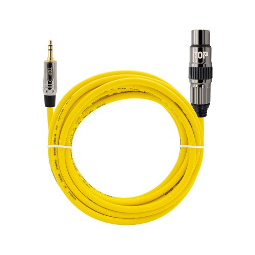 탑라인에이치디 HDTOP 3.5mm to XLR암 스테레오 메탈옐로우 케이블 (2m, HT-TP4724)_이미지