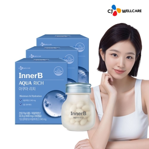 CJ웰케어 이너비 아쿠아리치 히알루론산 맥스 56캡슐 (3개)