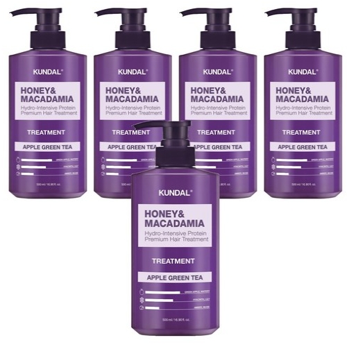 쿤달 허니 앤 마카다미아 단백질 트리트먼트 애플그린티 500ml (5개)_이미지