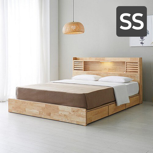 뉴 몬드 원목 1단 수납 LED침대 SS