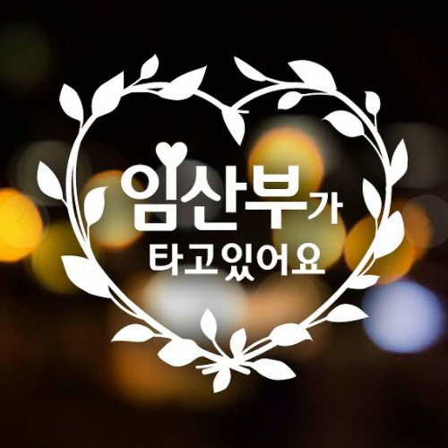 제제데코 새싹리스 임산부가타고있어요 스티커 (화이트)_이미지