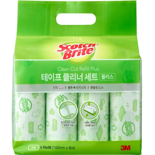 3M 스카치브라이트 대형 테이프클리너 플러스 리필 8롤 (1개)_이미지