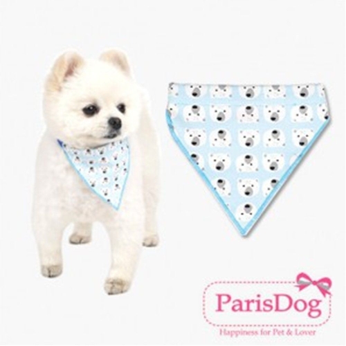 패리스독 패턴 심플 머플러 폴라베어 블루