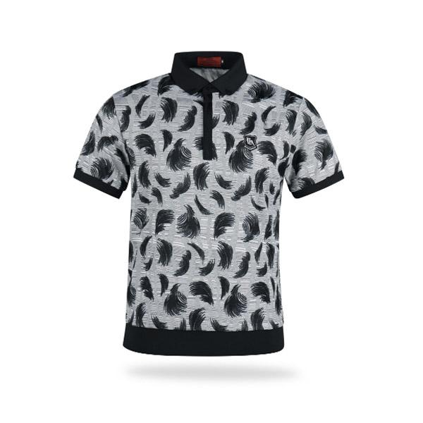 럭스골프 야마구찌 반집업 스탠드 카라 골프셔츠 YG2M413