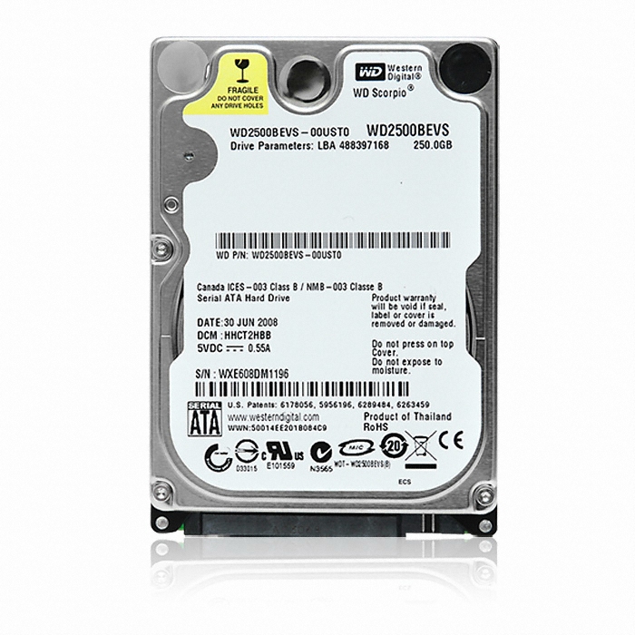 Western Digital WD Scorpio Blue SATA/5400/8M/노트북용 (WD2500BEVS, 250GB)_이미지