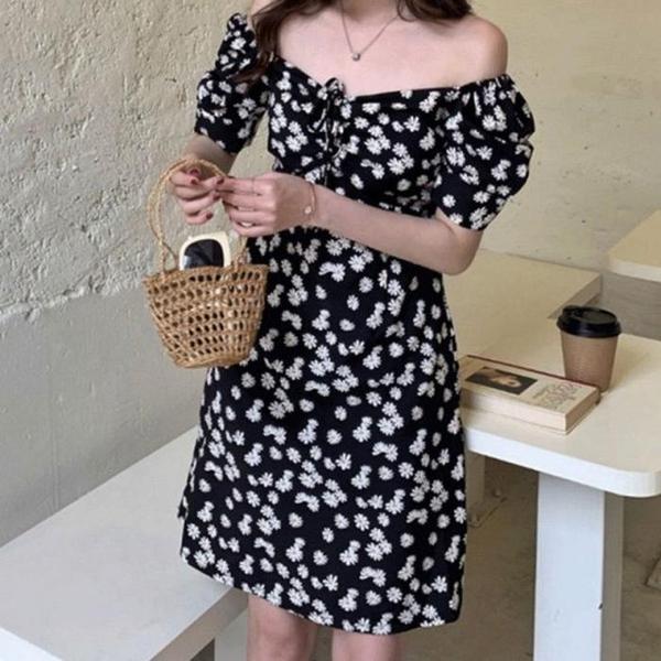 오프숄더 치마 캐주얼 여름 미니 원피스 여성 여자슬랙스 쉬폰원피스 플리 S38780489