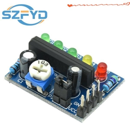 DC 3.5V-12V KA2284 전원 오디오 레벨 표시기 배터리 용량 볼륨 VU 미터 빨간색 녹색 LED_이미지