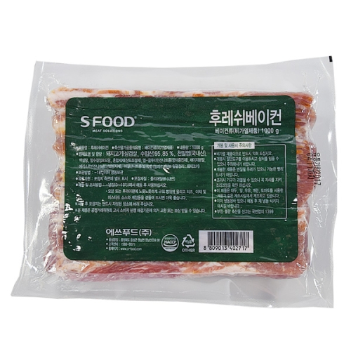 에쓰푸드 후레쉬 베이컨 1kg (2개)_이미지