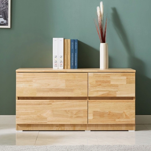 홈베어 네티 2단 원목 와이드 서랍장 1200