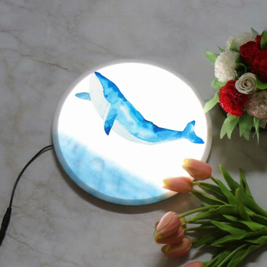 꾸밈 LED 고래의꿈 액자 무드등 35cm_이미지