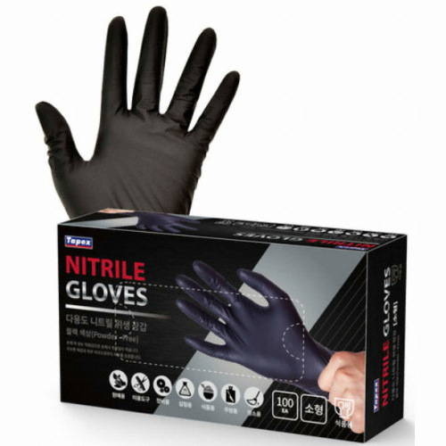 니트릴장갑 블랙 (중) 100매