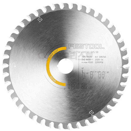 페스툴 목재용 원형톱날 HW 168x1.8x20 WD42 205765_이미지