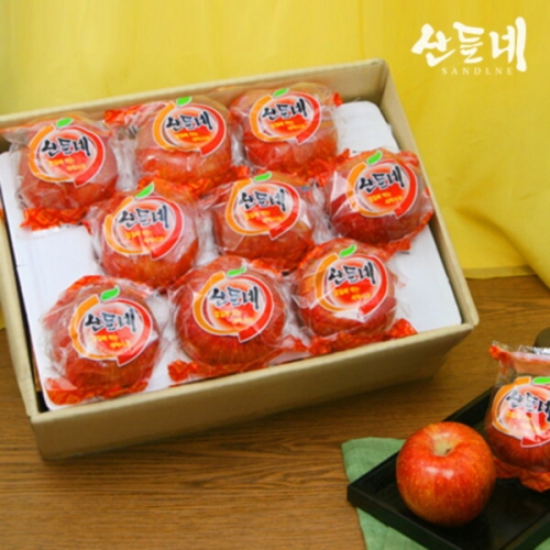 산들네 껍질째 먹는 경북 세척사과 중과 9과내 2kg (2개)_이미지