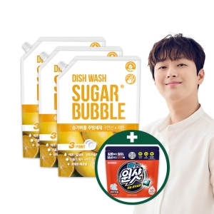 슈가버블 구연산 레몬 주방세제 리필 1.2L (3개)_이미지