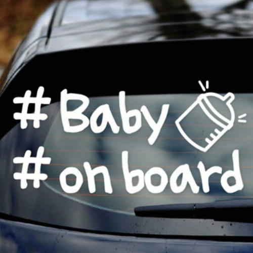 카티커 해시태그 BABY ON BOARD 스티커