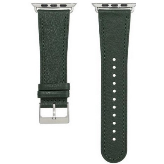 이랜드 로이드 애플워치 파인그린/실버 커넥터 가죽스트랩 (42mm/44mm)_이미지