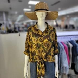 더스토아 DP01 해바라기 묶음 남방 블라우스 T25tchu25b02
