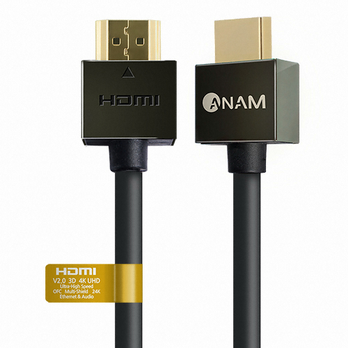 아남전자 ANAM 슬림 HDMI V2.0 다크그레이 메탈 케이블 (ACH-AA30S1, 3m)