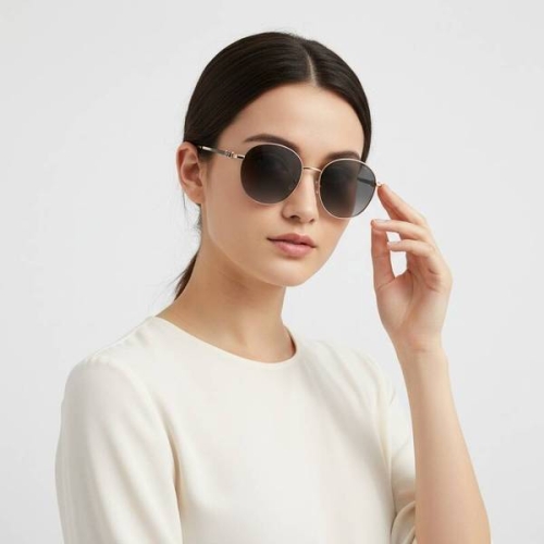 에스까다 선글라스 SES E21G 0300 라운드 메탈 자외선차단 1633350_이미지