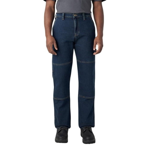 디키즈 남성용 플렉스 릴렉스 핏 더블 니 진, 다크 데님 워시, 34 x 32 417796