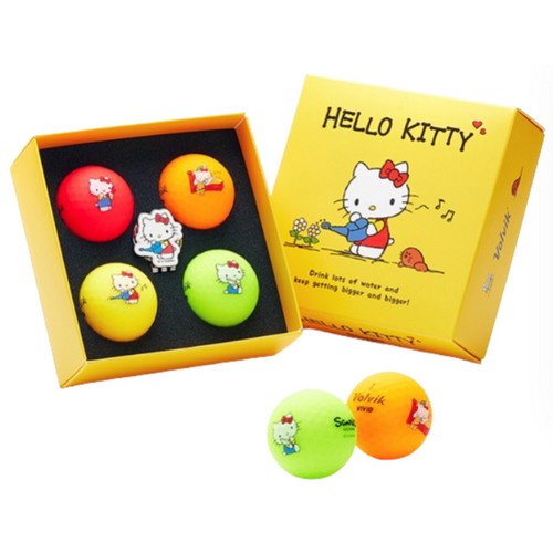 볼빅  비비드 산리오 50주년 헬로키티 볼마커세트 (컬러공, 4개+볼마커)