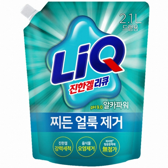 리큐 얼룩제거 올인원 드럼용 리필 2.1L (5개)_이미지