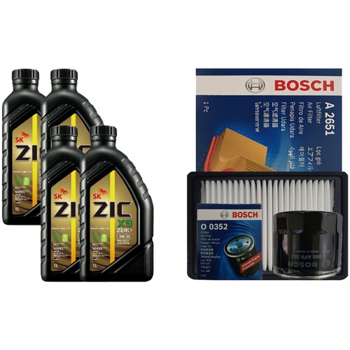 SK엔무브 지크 제로 X9 0W20 4L + 보쉬필터 쉐보레 더뉴 스파크