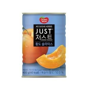 동원F&B 저스트 노슈가 황도 슬라이스 400g (12개)_이미지
