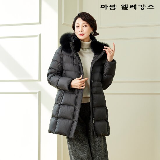 여성 줄리안 폭스후드 구스다운 코트 K234CT01