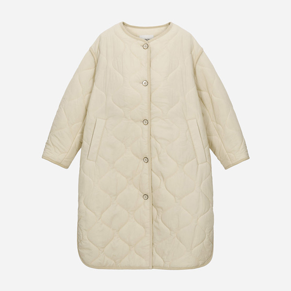 써스데이아일랜드 노카라 어니언 퀼팅 롱코트 T248MCT231W