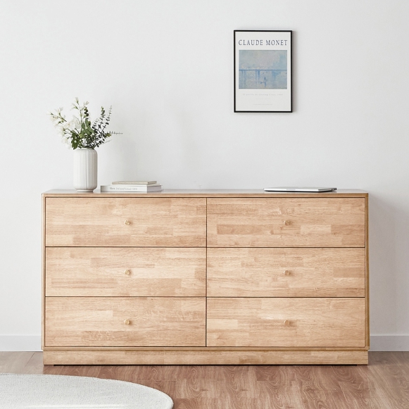 벤티스가구 헨느 3단 내츄럴 원목 서랍장 1600