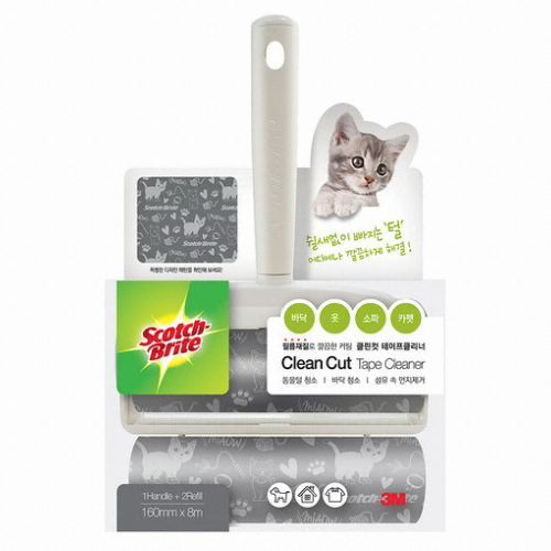 3M 스카치브라이트 클린컷 테이프클리너 고양이팩 세트 (본품1개 + 리필2개)