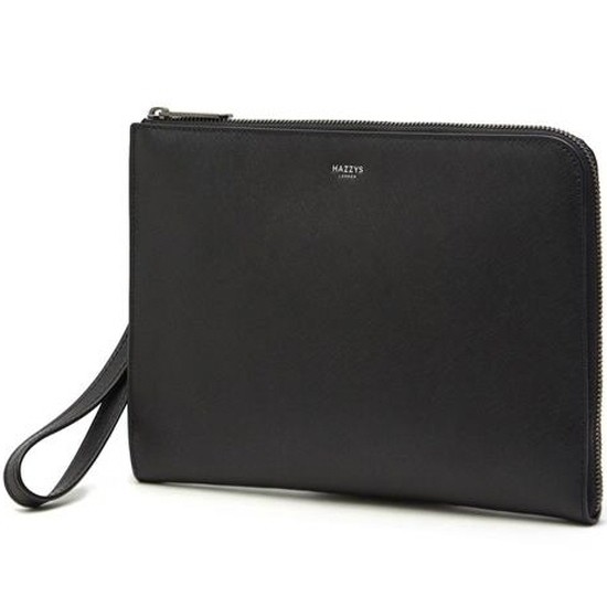 N.HILL 가죽 로고 심플 클러치백 HJHO1E625BK