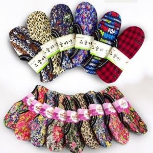 JHQRGI75_4B1켤레 색상랜덤 판촉제품 꽃무늬 꽃 겨울