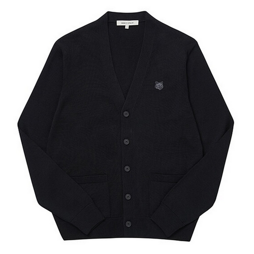 메종키츠네 폭스헤드 패치 레귤러 가디건 LM00505KT1036 (P199, 블랙)