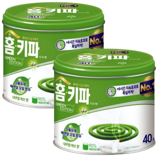 홈키파 디 모기향 허브향 그린에디션 40개입이미지입니다. 누르면 해당 게시물로 새창이동합니다.